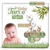 Baby Turco Size 3 Midi Diapers from Nature (1 x 34 Pieces)