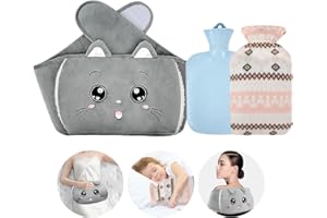 ‎NALEZUNS Wärmflasche Wärmflaschengürtel, Nalezuns 1L Wärmeflasche mit Bezug, 3 in 1 mit Weichem Plüschbezug für kinder Erwachsene, für Nacken, Rücken, Schulter, Hand und Beine