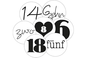 Frau WUNDERVoll® 24 Aufkleber ADVENTSKALENDERZAHLEN, für 1 Kalender, schwarz-weiß, Durchmesser 4 cm/Sticker, Weihnachten, Advent, Sticker Geburtstag, Zahlen, Kindergeburtstag, Aufkleber Kinder, X-Mas