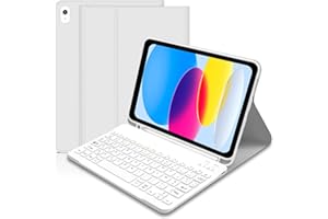 HOFSOS Coque Clavier pour iPad 10Ème Génération, AZERTY Français Étui Clavier Magnétique Bluetooth sans Fil Etui Housse avec Pen Holder pour iPad 10ème Gén 2022 10.9 Pouces -Gris