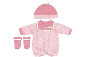 ZWOOS Vestiti per Bambole 35-43 cm, Completo Carino Rosa Chiaro Compatibile con New Born Baby Bambole, Regali per Ragazze, Bambini