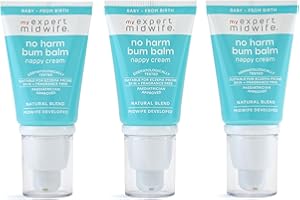 My Expert Midwife No Harm Bum Balm Nappy Cream, 100% Naturally Derived Baby Bottom Balm, protect & help recovery from nappy rash, gentle, moisturising serum. Suitable for Newborn babies - 30ml