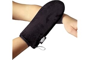 ‎RIIJK Selbstbräuner Handschuh für Bräunungscreme und Peeling | Bräunungshandschuh für streifenfreie Bräune | waschbar in Schwarz