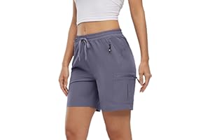 Rdruko Womens Cargo Shorts Drawstring Elastic High Waisted Summer Casual Quick Dry Outdoor Shorts for Work Travel Golf Hiking Walking Water Resistant