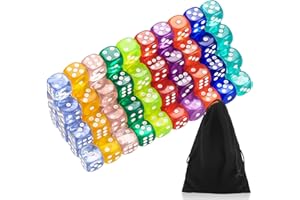 BNNRJIA Zestaw 100 kostek, kolorowe kostki 6-stronne, kostki do gier, kostki wielokolorowe, 10 kolorów