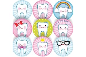 STICKER STOCKER 144 Happy Teeth 30mm School Reward Stickers for Teachers, Dentist, Parents