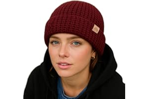 TOP-EX PolarWool™ L/XL/XXL Merino Wool Waffle Fisherman Beanie Watch Cap Dual‑Layer 2 Styles Warm Winter Knit Hat for Men Women