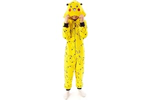 Pokémon Onesie Boys Pikachu Amarillo 3D Orejas Niños Todos En Un Pijamas PJs