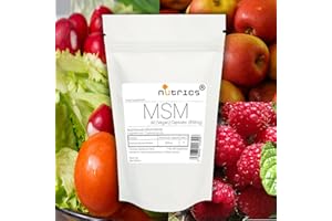 Nutrics®Organic Sulfur MSM Methylsulfonylmethane 850mg - Vegan Vegetarian Halal Kosher (120)