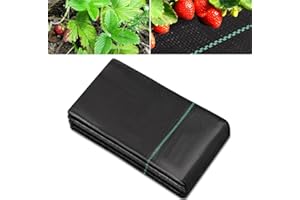 MLZPU Toiles de Paillage 3m x10m, Geotextile, Toile Anti Mauvaises Herbes Jardin, Bache Noire Agricole, Barriere Anti Racine, Contre Les Mauvaises Herbes, Tissu Perméable à l'eau et l'air, Anti-UV