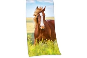 ‎KLAUS HERDING GMBH Herding Young Collection Badetuch, Pferde-Motiv, 150 x 75 cm, Baumwolle, Mehrfarbig