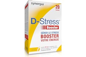D-STRESS BOOSTER 20 sachets | Magnésium de 3ème Génération + Taurine + Arginine + Vitamines B | Booste l’Énergie Physique et Mentale | LABORATOIRE SYNERGIA