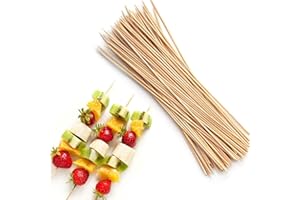 HD Novelty Bamboo Wooden Skewers 30 CM X 3MM - Ideal for BBQ, Kebabs, Fruit, Chocolate Fountains, Grilling Bamboo Sticks Barbecue Parties and Outdoor Cooking, Marshmallow Roasting or Fruit Sticks