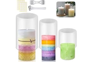 BGTLJKD 3 Pezzi Stampo candela Stampi per Candele Cilindriche stampi per candele fai da te in silicone per Fare Siliconeform Aromaterapia Campioni di Fiori Artigianato