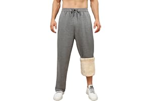 PASUDA Pantalon Polaire Homme Coton Pantalon Jogging Chaud Coupe Ample Sports Survêtement avec Poches Doublure Pantalon Décontracté Homme Hiver