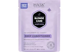 HASK Blonde Care Deep Conditioner Treatment for all hair types, colour safe, gluten free, sulfate free, paraben free - 1 50mL Packette