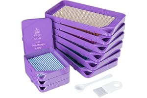 ARTDOT 10-Piece Interlocking Diamond Art Trays Kits for Adults, Stackable Diamond Painting Accessories and Tools(Purple)