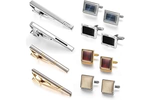 Wynameleri Classic Cufflinks and Tie Clips Set for Men Business Wedding, Happy Fathers Day Decor Accessory for Business, Birthday, Personalised Cufflinks for Men, Tie Pin And Cufflink Set