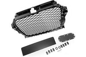 GOINGFAST Griglia Anteriore Maschera Calandra Nido D'ape Nero Lucido Compatibile con A3 8V 12-16