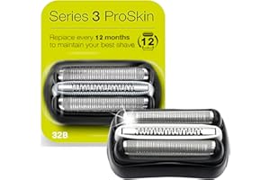 WIGTHVOY Compatible con Braun Series 3 32B Cabezal de Recambio para Afeitadora Eléctrica Hombre, Compatible con las Afeitadoras Braun S3 para 300S/301S/310S/3020S/3030S/3040S/3080S/3050CC, Negro
