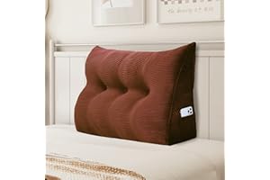 ‎JOHNEAR Johnear Keilkissen Lesekissen für Bett und Sofa Lehnenkissen, Rückenkissen Kopfteil Bett Rückenlehne Großes Dreieckiges Lendenkissen （Brau, 100cm）