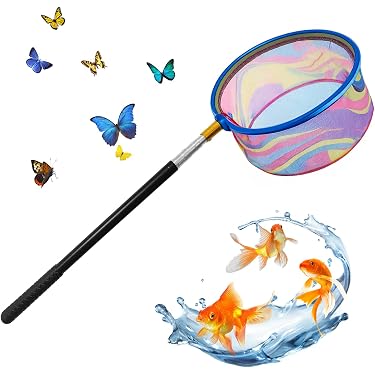 Lot 4 Épuisettes Télescopiques Enfants Roysmart – Filet Papillon + 2 Seaux Pliables Pour Chasse Insectes & Pêche