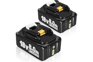 QINYCON 2 Stück 8.0Ah Ersatzakku für Makita Akku 18V BL1860 Ersatzakku für Makita Akku BL1850B BL1850 BL1840 BL1830 BL1820 BL1815 mit LED Indikator für Makita 18V Akku