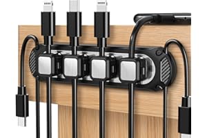 Dracool Magnetico Cavo Clip Organizzatore Gestione del Cavo Scrivania Fermacavi Multifunzione Adesivo Supporto per Cavi di Alimentazione e Ricarica e PC Mouse Cavo a Casa o in Ufficio, Nero