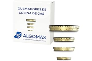 ALGOMAS® Quemadores Cocina Gas Universales | Pack 4 Quemadores y Tapas 92 mm 62 mm 62 mm 42 mm | Compatible con Zanussi Nardi Teka Balay Fagor | Repuesto Fogones Gas