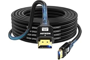 charlore Câble HDMI 15m (HDMI 2.0, 18 Gbit/s 4K@60Hz) Connecteurs plaqués or ultra haut débit, compatible avec Blu-Ray, Playstation, Ordinateur Portable, PS34/5, PC, HDTV