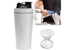 VAILEAL Shaker proteico in acciaio inox da 750 ml: shaker shaker, shaker in acciaio inox, shaker per proteine in acciaio inox, shaker per fitness, shaker per proteine e frullati di proteine in acciaio inox