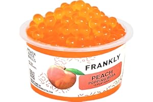 INFUN FRANKLY Popping Boba - Pour le Bubble Tea, les yaourts, les gâteaux et les desserts. (Pêche, 450g)