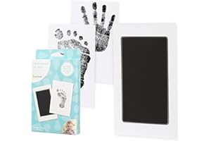 ‎PEARHEAD Pearhead Newborn Baby Handprint Or Footprint Clean-Touch Ink Pad Kit, Baby Print, Newborn Keepsake, Black, 2 Uses, Small Size