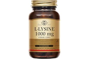 Solgar L-Lysine - Acide aminé - Haute qualité - Vegan - Complément Alimentaire - Flacon de 50 comprimés
