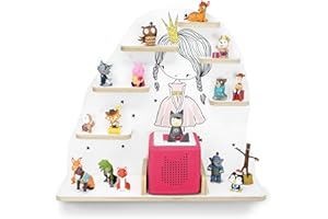 stadtecken Children's Shelf for Music Box I Princess Design I Suitable for Toniebox and Approx. 50 Tonies I Gift I Gift I Play I Collect I Stand or Hang Up