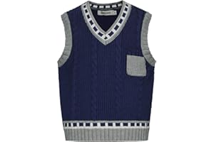 GRACE KARIN Ragazzi Scollo a V Maglione Gilet Bambini Maglia Senza Maniche Maglia Gilet