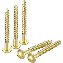 Viti In Legno Testa Rotonda In Ottone Massiccio, Misura #2, Lunghezze Varie - Per Lavori Di Falegnameria Viti Decorative Ottone - Foto 3