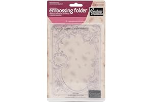Couture Creations "Hearts Ease Embroidery" Embossing Folder, Transparent, 5 x 7-Inch
