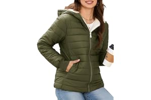 Yuson Girl Chaqueta para Mujer Invierno Abrigo Ligero Corto Entretiempo de Manga Larga Cazadora Ligeros Mulher Cortavientos con Capucha Chaquetas Padded Termica Parka Jacket
