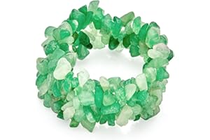 BLING JEWELRY Grandi Colori Di Cristallo Viola Marrone Occhio Di Tigre Ametista Rosa Quarzo Nero Onice Blu Lapis Verde Rosa Quarzo Blu Rosso Turchese Gemme Chips Dichiarazione Bracciale Largo Per Le Donne