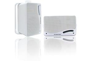STUDIOFINIX Altoparlanti impermeabili per esterni Wired-3,5 pollici 3 Way 200W Surface Marine &Wall Mount Speakers- Heavy Duty ABS Grill, adatto per la casa, barca, piscina, patio（White）