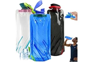 GICCTYBLE 3 Pezzi Borraccia Pieghevole - Borraccia Morbida 700ML con Moschettone, Riutilizzabile per Running, Trekking, Viaggi, Palestra, Camping, Ciclismo e Concerti, Bottiglia Flessibile Anti-Goccia Senza BPA