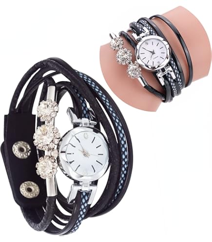 Montre Femme Avec Bracelet En Perle, Montre-Bracelet Pour Femme à Quartz Analogique Pas Cher Fashion Bande Perle Chaîne Luxe Cadran Digital Cristal