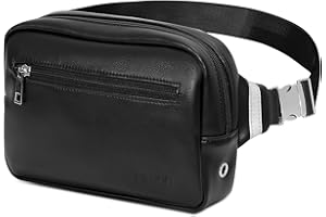 OSOCE Bumbag for Women Men PU Belt Bag Fashion Bum Bag Fanny Pack for Ladies, Waist Bag with Adjustable Strap for Running Hiking Black