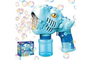 P PANACARE Panacare Enfants Pistolet , Dinosaure Machine Gun 4000+ Bulles/Minute avec Solution à Bulles, Jouet Cadeau pour Enfants/Anniversaire/fête, Bubble Gun Machine