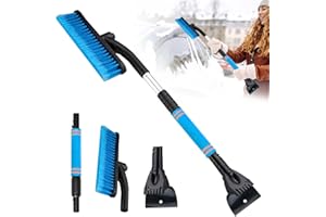 MAIBAOTEMBT Grattoir à Glace et Brosse à Neige, Brosse à Neige de Voiture Détachable, Grattoir à Glace pour Pare-Brise de Voiture, Brosse Neige Voiture Extensible et Amovible, pour Voiture, SUV, Camion (Bleu)