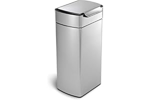 simplehuman CW2015 poubelle rectangulaire à touch-bar, poubelle de cuisine, acier inoxydable brossé, 30 litres