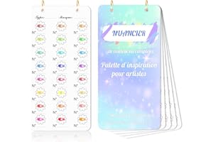 JIAWAGGAG Nuancier à Colorier Avec Trou 20 Feuilles 18x9cm Nuancier Coloriage 300g/㎡Anneau Doré Impression UnilatéRale Convient Aux Feutres Crayons De Couleur Marqueurs Aquarelles