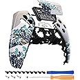 eXtremeRate The Great Wave Touchpad Front Housing Shell Compatible with ps5 Controller BDM-010, DIY Replacement Shell Custom Touch Pad Cover Faceplate Compatible with ps5 Controller