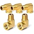 Taisher 2pcs 90 Degree Barstock Street Elbow, 1/2 Inch NPT Male Pipe to 1/2 Inch NPT Female Brass Pipe Fitting